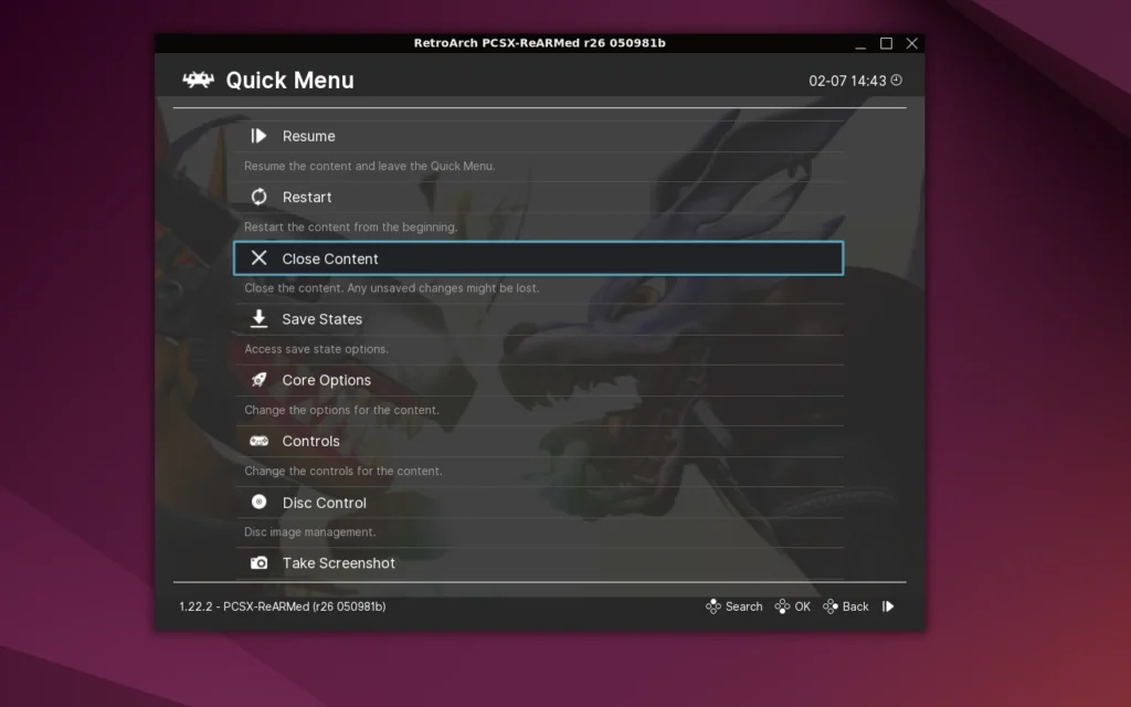 Controls for RetroArch