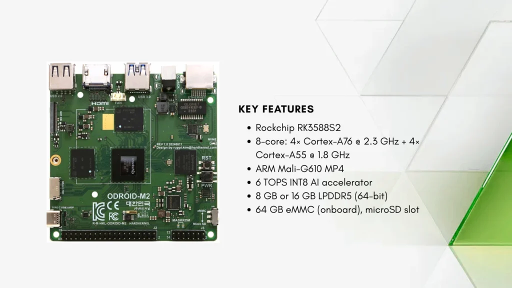 ODROID-M2 single-board computer based on the Rockchip RK3588S2 processor