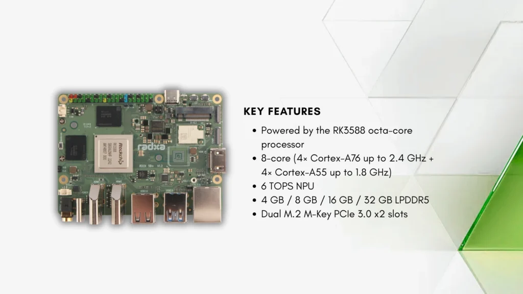 Radxa ROCK 5B+ single-board computer powered by the Rockchip RK3588