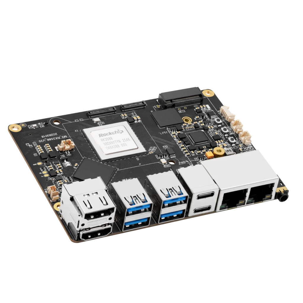 KiwiPi 5 Pro RK3588 board with two dual USB 3.0 ports and dual Ethernet